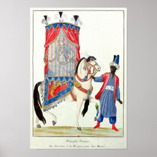 Türkische Prinzessin auf ihrer Weise zur Moschee Poster