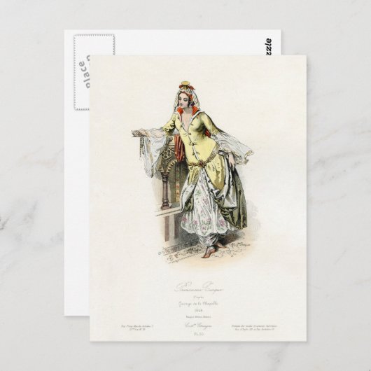 Türkische Prinzessin - Mode aus dem 17. Jahrhunder Postkarte (Vorne/Hinten)
