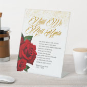 Türkische Rose bis wir wieder Beerdigungsgedicht t Sockelschild (In SItu)