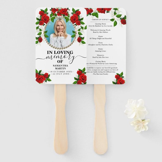 Türkische Rose Blumenfeier zum Lebendfan Fächer (Vorne und Hinten)