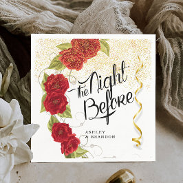 Türkische Rose florieren die Nacht vor Napkins Serviette