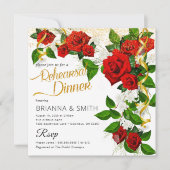 Türkische Rose Probe Abendessen Kalligrafie Einladung (Vorderseite)