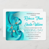 Türkische Rose Tiffany Floral Modern Boho Einladung (Vorne/Hinten)