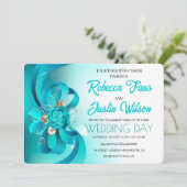 Türkische Rose Tiffany Floral Modern Boho Einladung (Stehend Vorderseite)