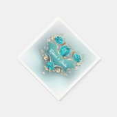 Türkische Rose Tiffany Floral Modern Boho Napkins Serviette (Ecke)