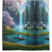 "Türkische Ruhe - Rowboote auf Kristallwasser Duschvorhang (Vorderseite)