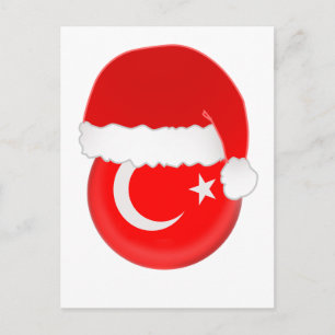 Türkische Sankt, Flagge und Hut Feiertagspostkarte