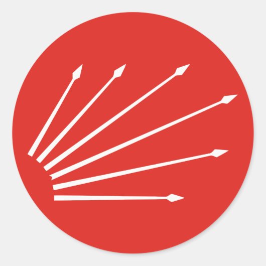 Türkische sechs Pfeile Runder Aufkleber (Vorderseite)