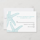 Türkische Starfish-Antwortkarte RSVP Karte (Vorderseite)