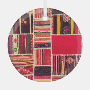 Türkische Teppichdecke Handgefertigte Textur Ornament Aus Glas