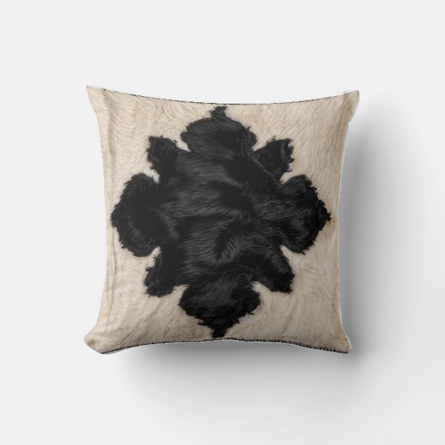 Türkische Tradition: Schwarz-Weiß Kilim Kissen (Vorderseite)