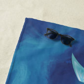 Türkische Tribal Blue Watercolor Monogram Strandtuch (Beispiel)