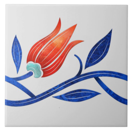 Türkische Tulpe Seamless Border Fliese (Vorderseite)