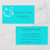 Türkische und weiße Schmetterlingskarte Visitenkarte (Vorne/Hinten)