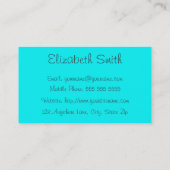 Türkische und weiße Schmetterlingskarte Visitenkarte (Rückseite)