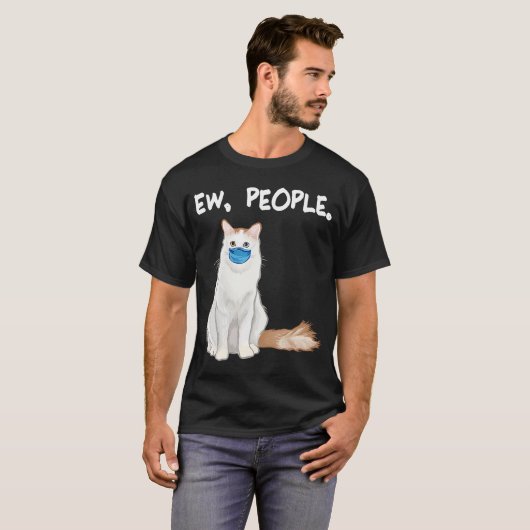Türkische Van Ew People Cat Wear Gesichtsmaske T-Shirt (Vorne ganz)