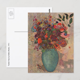 Türkische Vase von Odilon Redon, Vintage Blume Art Postkarte