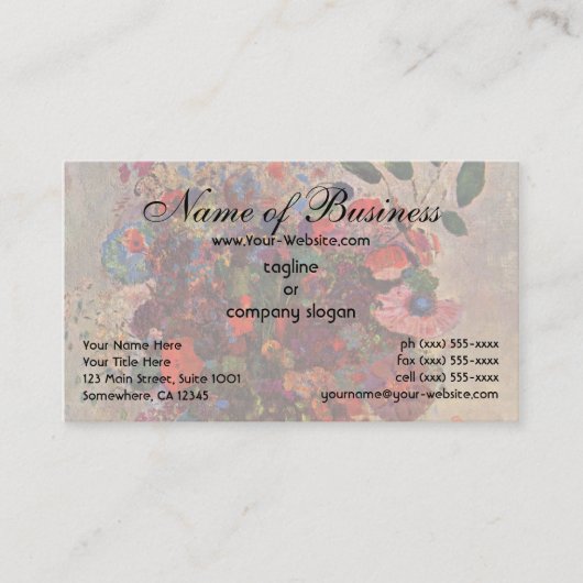 Türkische Vase von Odilon Redon Visitenkarte (Vorderseite)