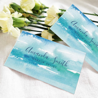 Türkische Watercolor Ocean Business Card Visitenkarte