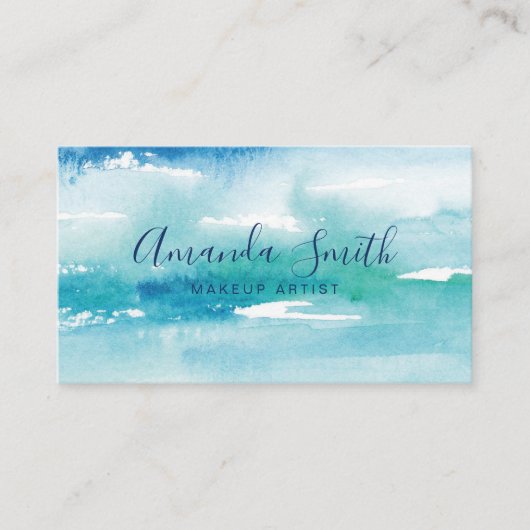 Türkische Watercolor Ocean Business Card Visitenkarte (Vorderseite)