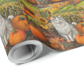 Türkischer Angora Kat Herbsternte Erntedank Geschenkpapier (Rolleneckpunkt)