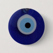 TÜRKISCHER BLAUER GLASBlicks-AMULETT Knopf Button (Vorderseite)