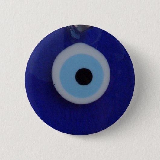 TÜRKISCHER BLAUER GLASBlicks-AMULETT Knopf Button (Vorderseite)