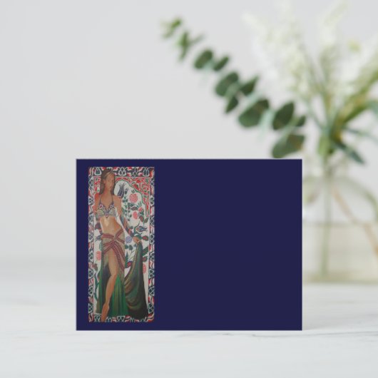 Türkischer Bly Dancer mit traditioneller Art Backg Postkarte (Stehend Vorderseite)