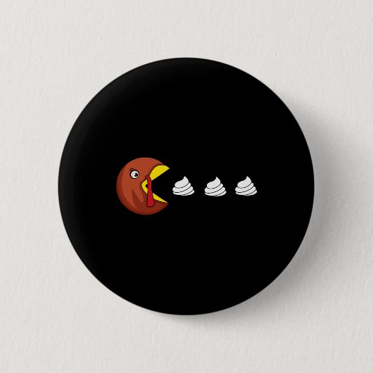 Türkischer Cream-Video-Game-Erntedank Button (Vorderseite)