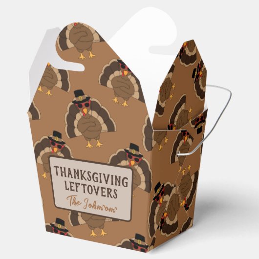 Türkischer Erntedank - Reste brauner Muster Geschenkschachtel (Geöffnet)