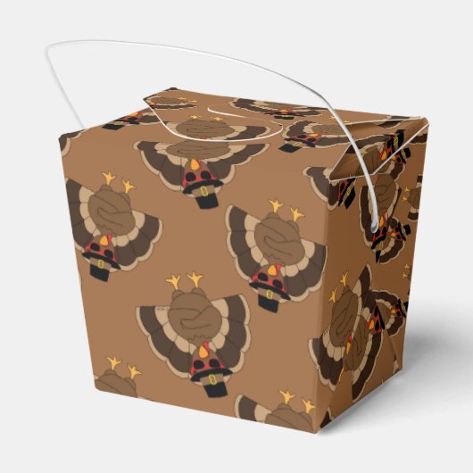 Türkischer Erntedank - Reste brauner Muster Geschenkschachtel (Rückseite)