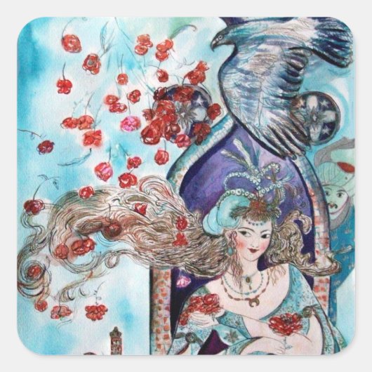 TÜRKISCHER FAIRY-SCHWANZ QUADRATISCHER AUFKLEBER (Vorderseite)