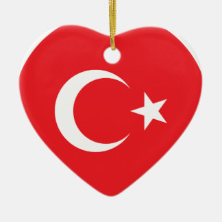 Türkischer Flaggen-Kreis Keramik Ornament