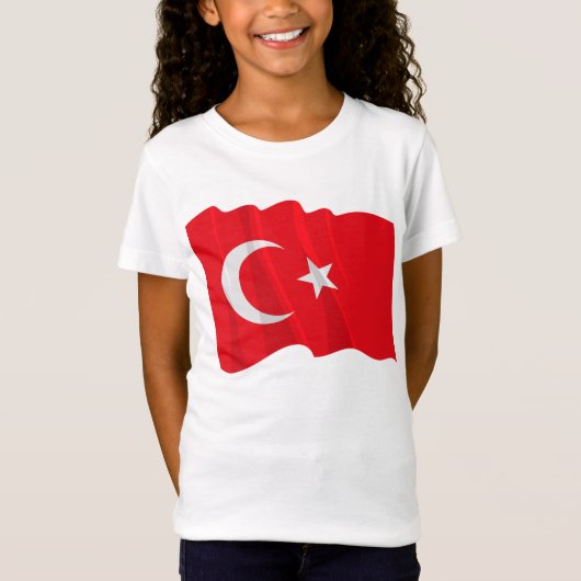 Türkischer Flaggen-Mädchen-T - Shirt (Vorderseite)