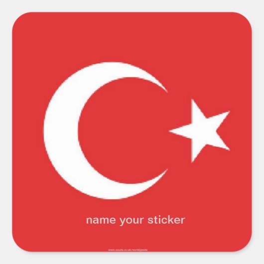 Türkischer Flaggenaufkleber der Türkei Quadratischer Aufkleber (Vorderseite)