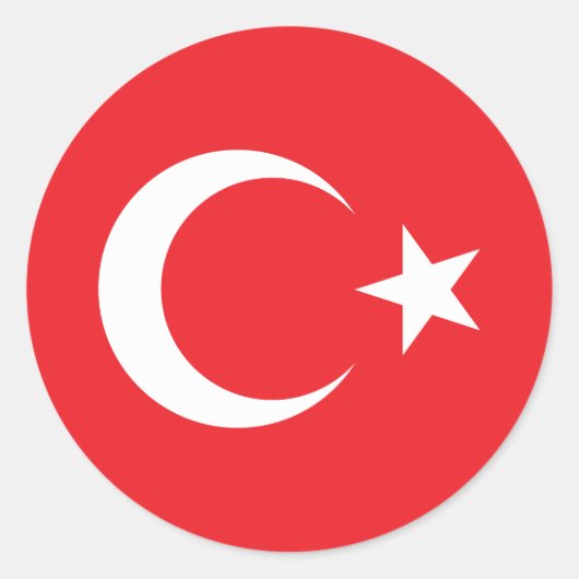 Türkischer Flaggenzirkel Runder Aufkleber (Vorderseite)