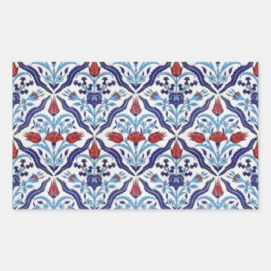 Türkischer Fliesenrechteck-Sticker Rechteckiger Aufkleber (Vorderseite)