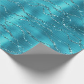 Türkischer Glitzer Glitzy Stripes Geschenkpapier (Ecke)