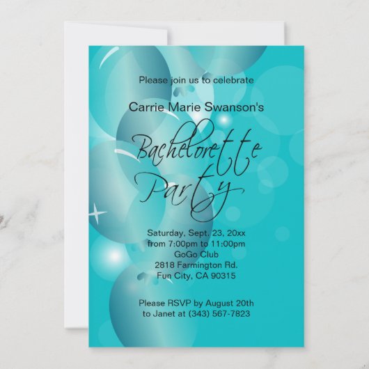 Türkischer Junggeselinnen-Abschied Einladung (Rückseite)