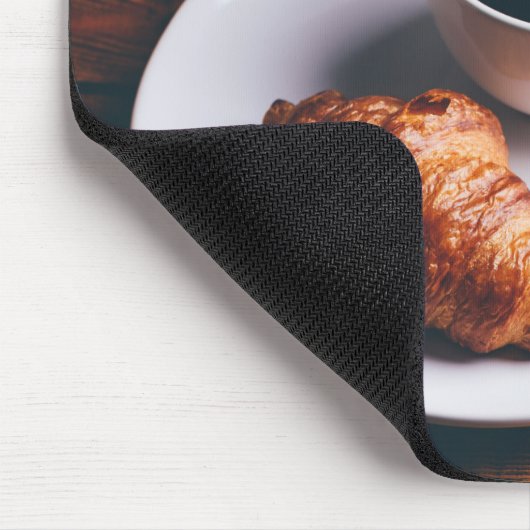 Türkischer Kaffee und frisch Croissant Mousepad (Ecke)