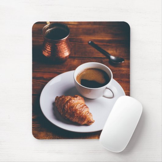 Türkischer Kaffee und frisch Croissant Mousepad (Mit Mouse)