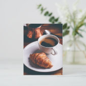 Türkischer Kaffee und frisch Croissant Postkarte (Stehend Vorderseite)