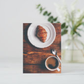 Türkischer Kaffee und frisch Croissant Postkarte (Stehend Vorderseite)