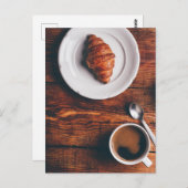 Türkischer Kaffee und frisch Croissant Postkarte (Vorne/Hinten)