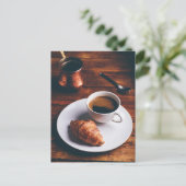 Türkischer Kaffee und frisch Croissant Postkarte (Stehend Vorderseite)