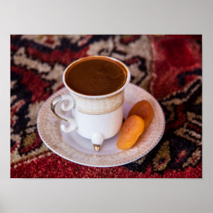 Türkischer Kaffee und Obst Poster