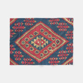 Türkischer Kilim Tepet Rug Antique Red Blue Fleecedecke (Vorderseite (Horizontal))