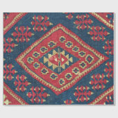 Türkischer Kilim Tepet Rug Antique Red Blue Geschenkpapier (Flach)