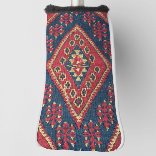 Türkischer Kilim Tepet Rug Antique Red Blue Golf Headcover (Rotieren 90)