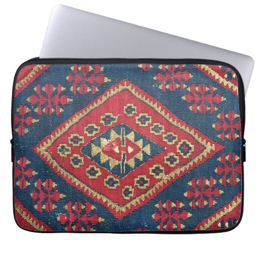 Türkischer Kilim Tepet Rug Antique Red Blue Laptopschutzhülle (Vorderseite)